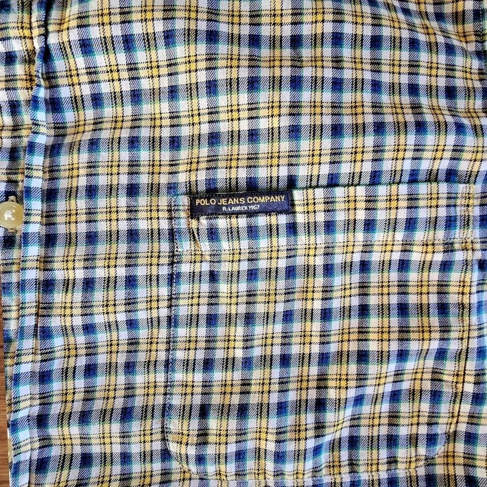 VTG Polo Jeans Co. Ralph Lauren Plaid Shirt Men's Size XL‎